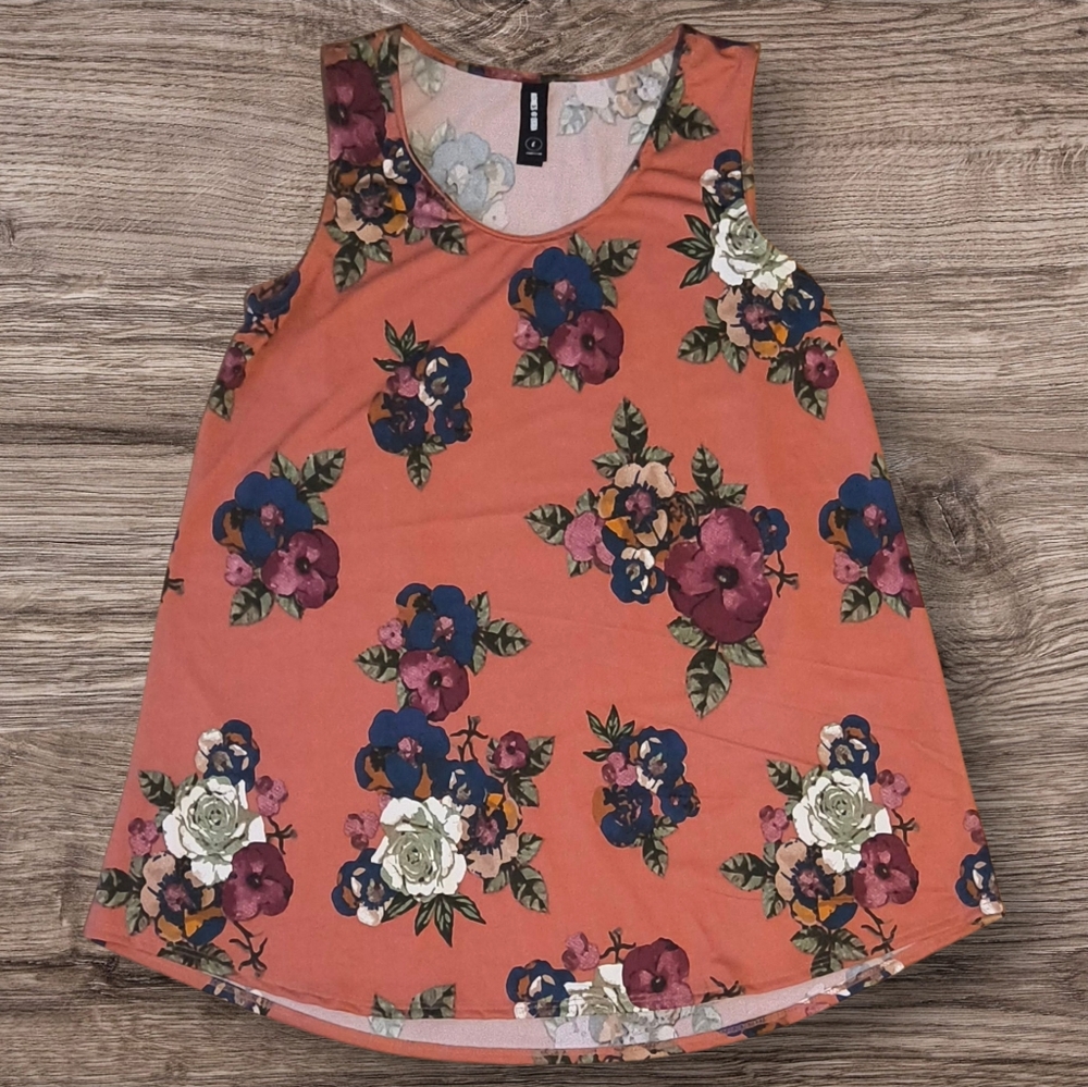 Agnes & Dora Women's Floral Sleeveless Scoop Neck Tunic Top - Large